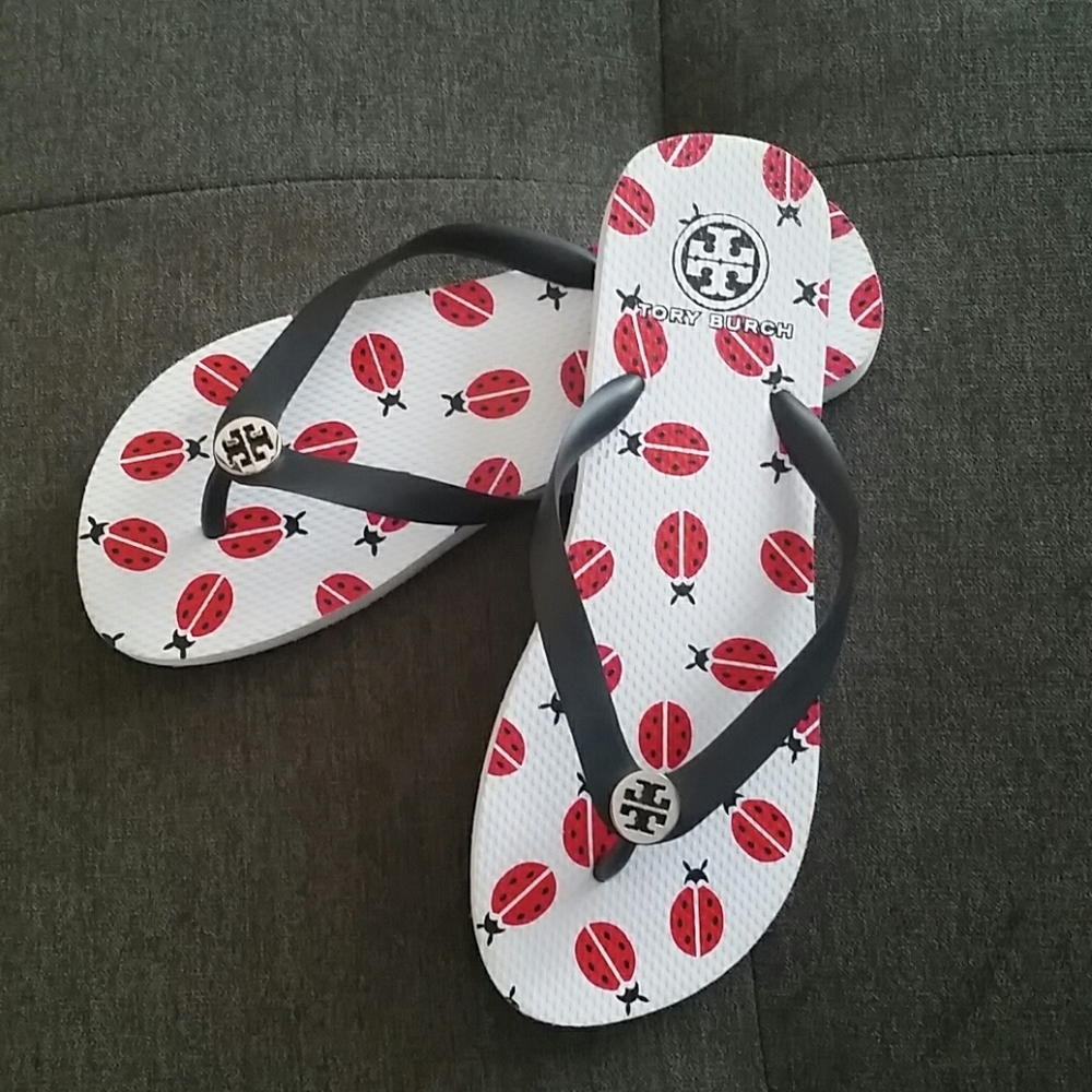 Tory Burch Ladybug Flip Flops, Size 9